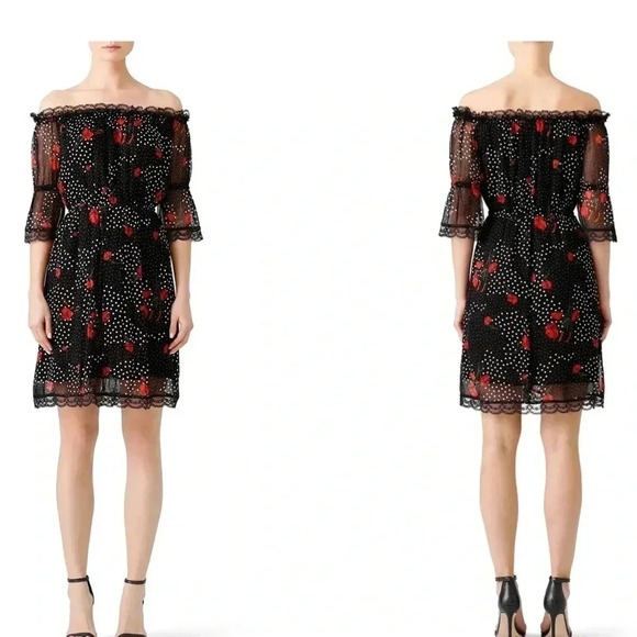 The Kooples Popi Off Shoulder Lace Mini Dress - Picture 1 of 8